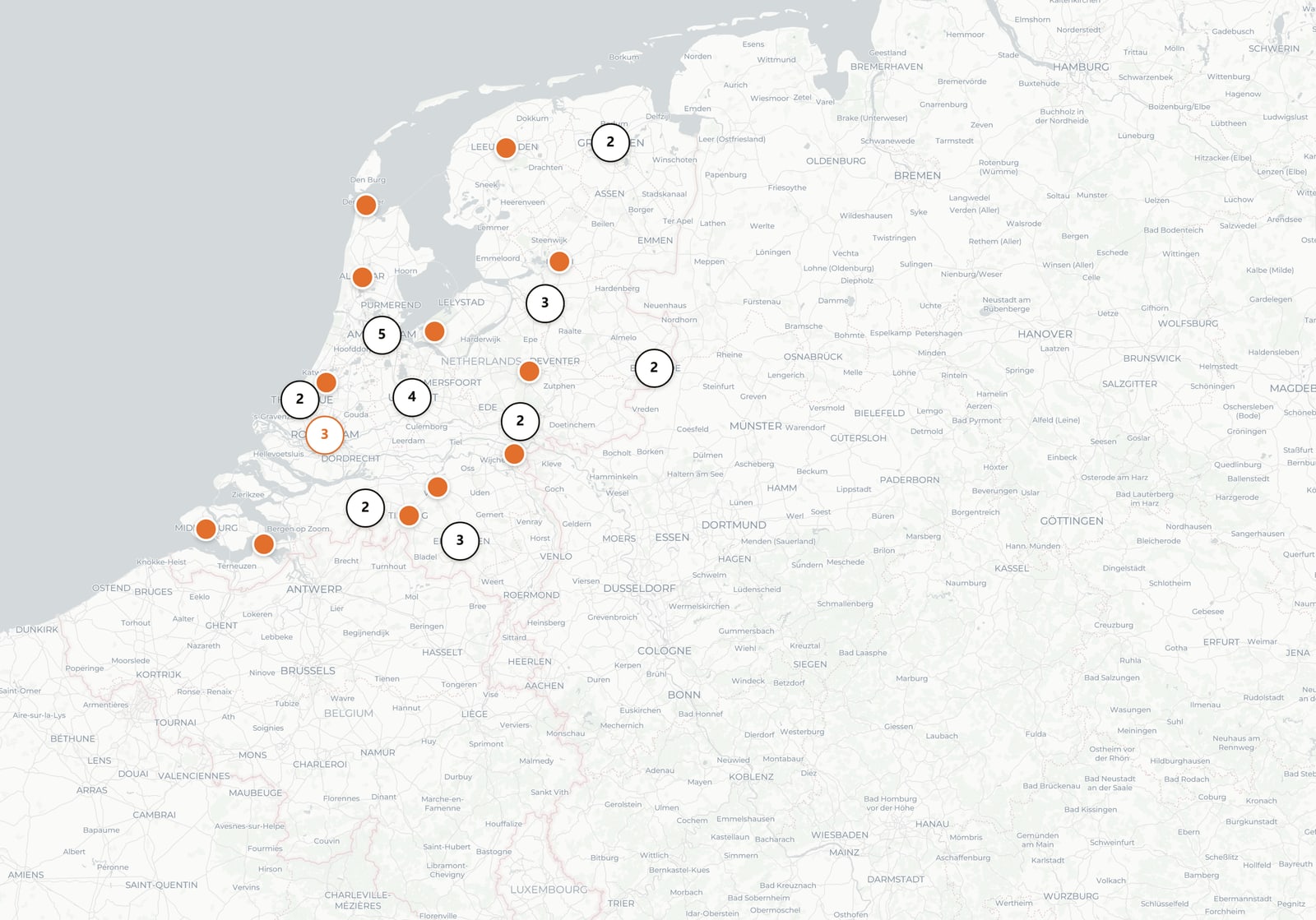 Flowskraft Portal: de kaart met alle projecten